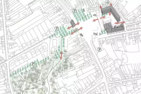 Etude urbanistique pour le centre de Courcelles - maillage vert et espaces publics