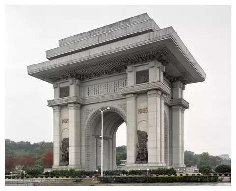 Pyongyang's Arch of triumph . It was built to honor and glorify president Kim Il Sung's role in the military resistance against Japan between 1925 and 1945. It is the world's tallest arch of triumph.