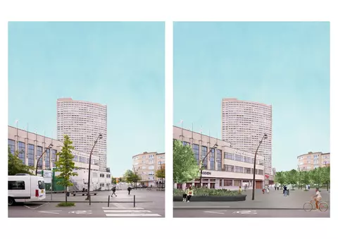 Place de Houffalize, existant / projeté